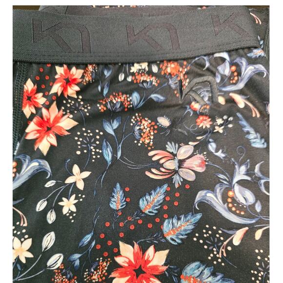 KARI TRAA Floral Design Athletic Athleisure Hiking Base Layer Leggings Women's M - Picture 3 of 4